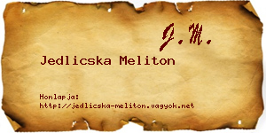 Jedlicska Meliton névjegykártya